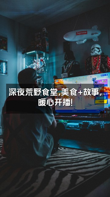 抖音硬核荒野视频封面：深夜荒野食堂，美食+故事，暖心开播！